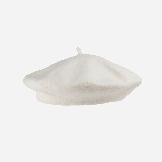 Béret feutrine blanc adulte