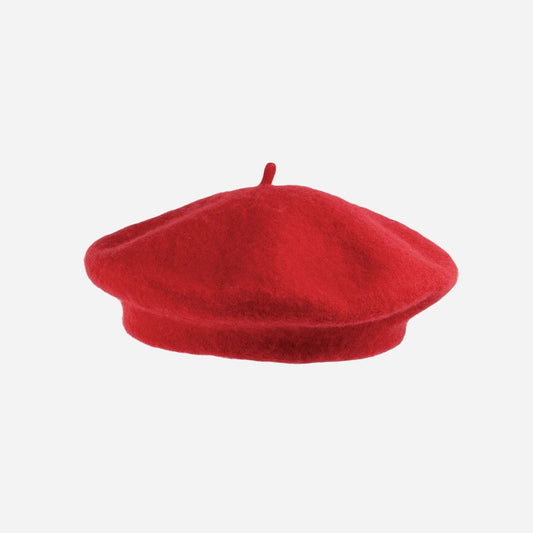 Béret feutrine rouge adulte