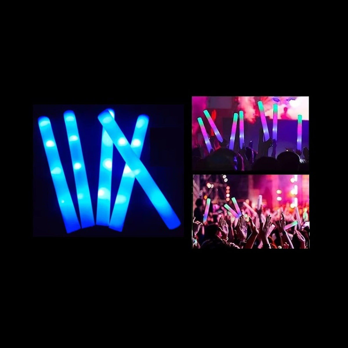 Baton lumineux mousse tap tap LED bleu 47 cm