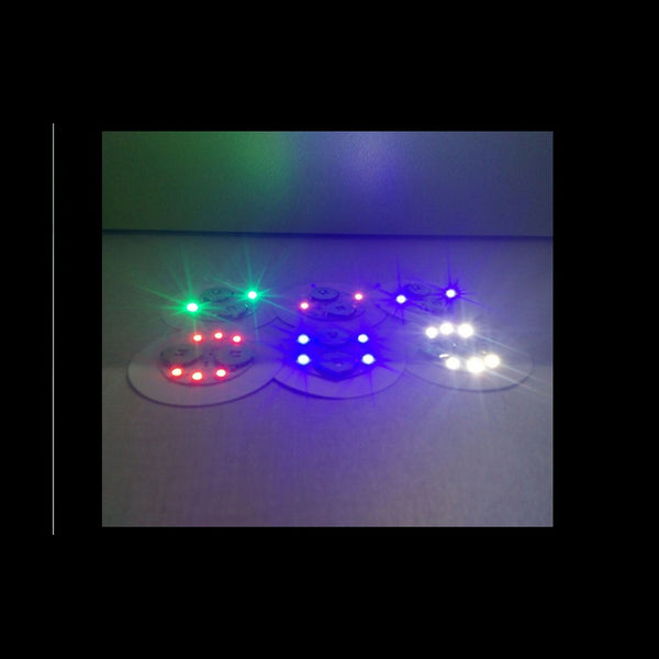Lot de 4 pastilles lumineuses sous bouteille 6 LED's blanc