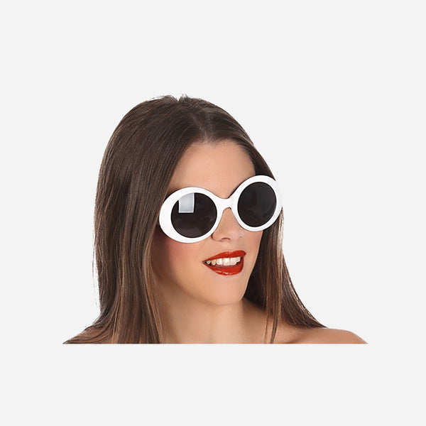 Lunettes rondes rétro vintage blanc adulte