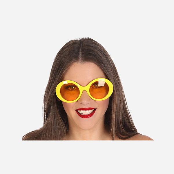 Lunettes rondes rétro vintage jaune adulte