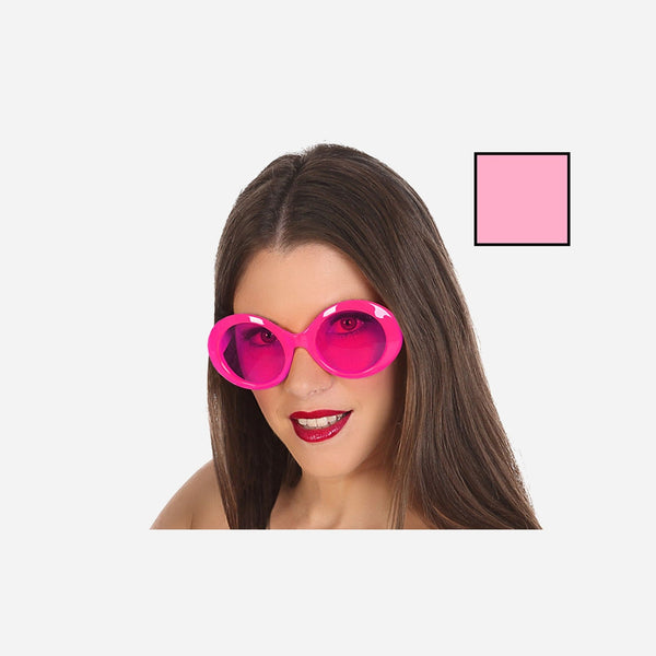 Lunettes rondes rétro vintage rose clair adulte