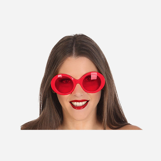 Lunettes rondes rétro vintage rouge adulte