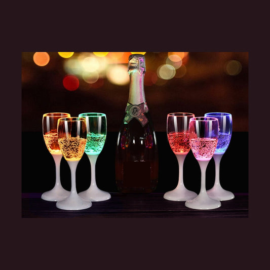 Lot de 6 verres flûtes à champagne lumineux LED