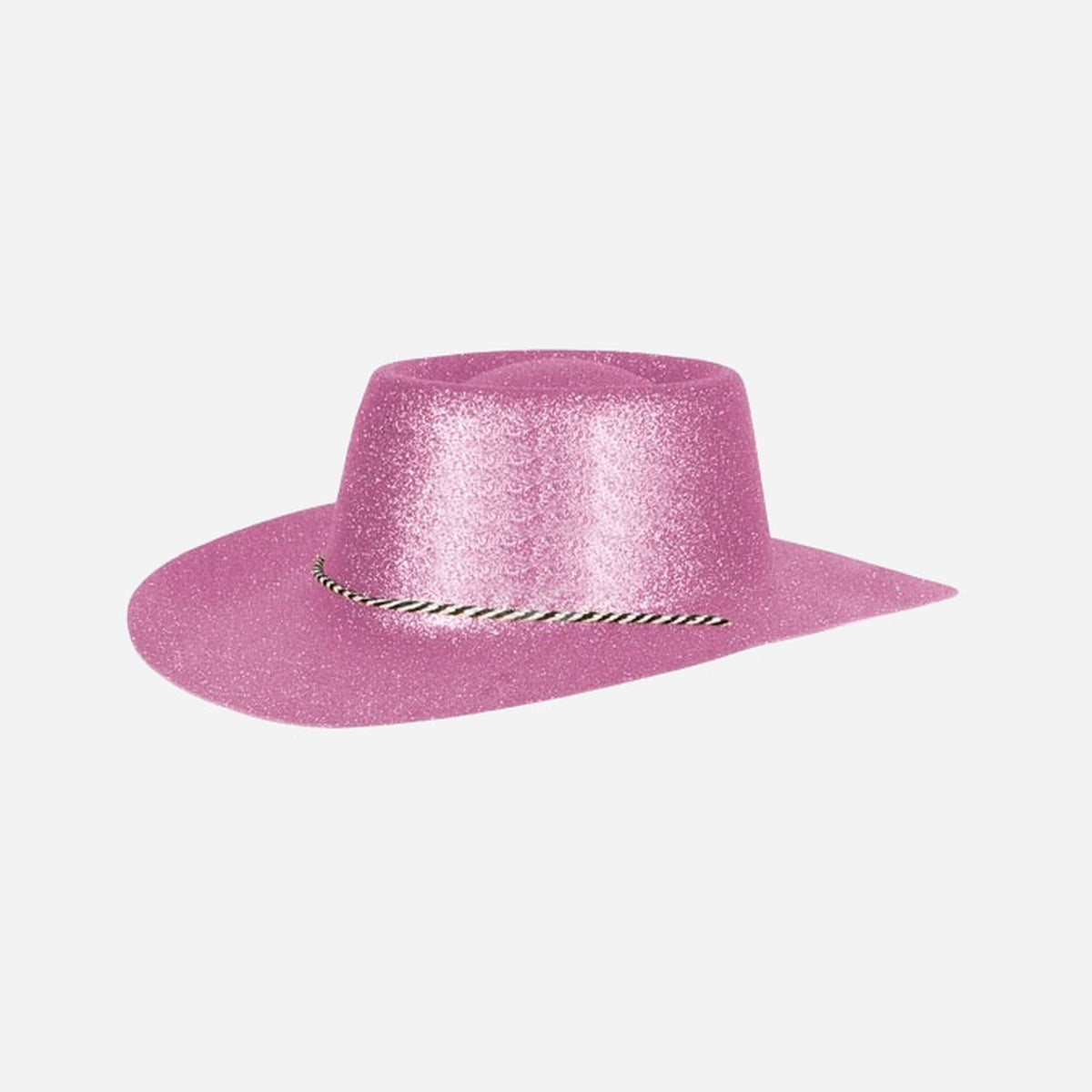 Chapeau cowboy en PVC à paillettes rose