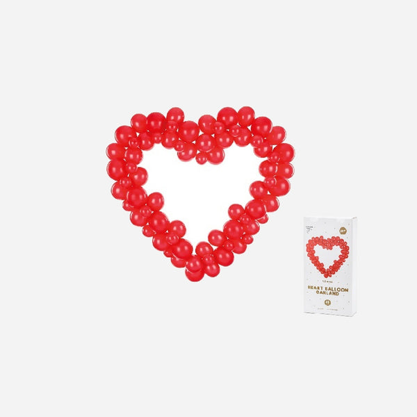 Kit structure ballons en forme de coeur rouge 1,6 m