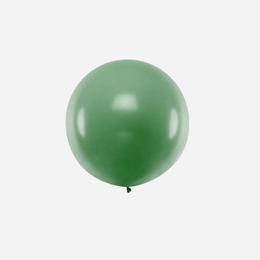 Ballon rond géant vert fonçé pastel 1 m