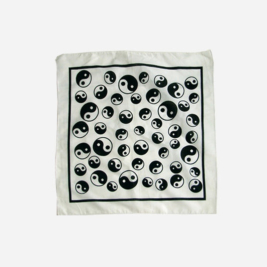 Bandana petits Ying & Yang blanc