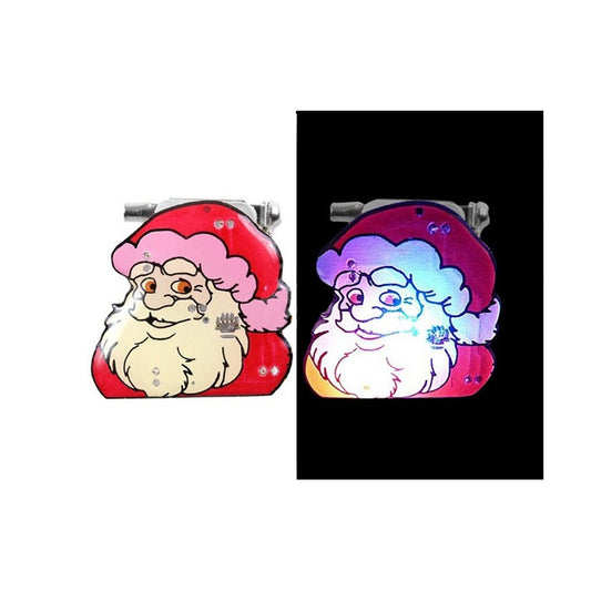 Badge/magnet LED visage de père Noël