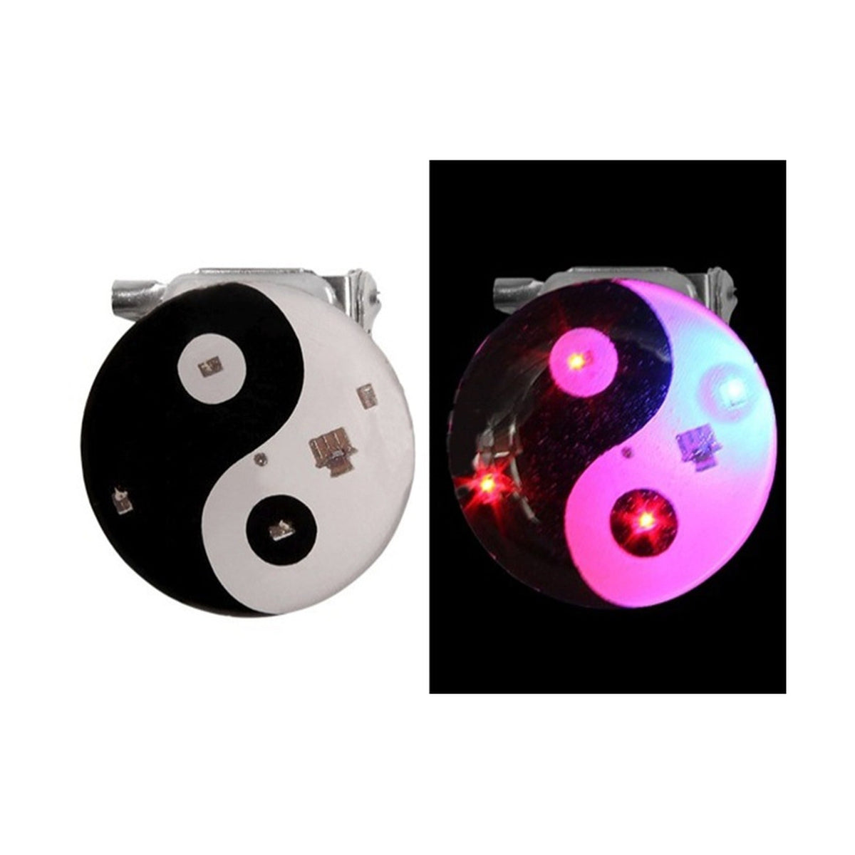 Badge LED ying yang noir/blanc