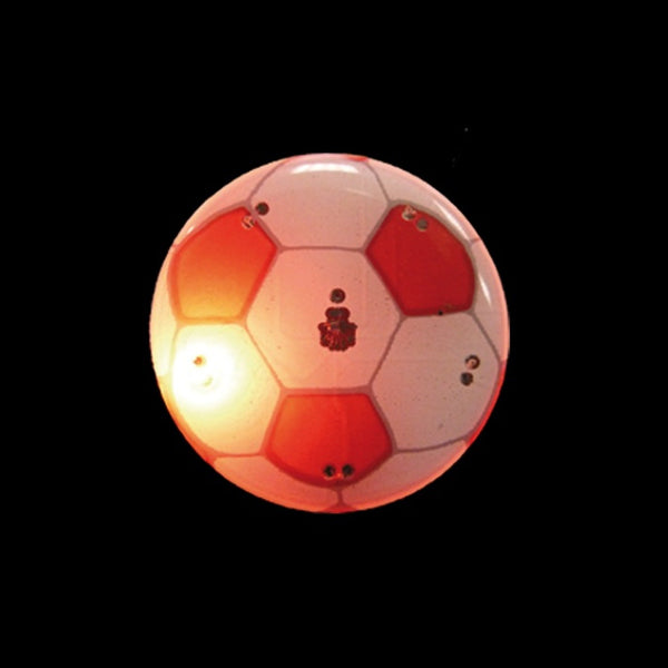 Badge/magnet LED football rouge & blanc
