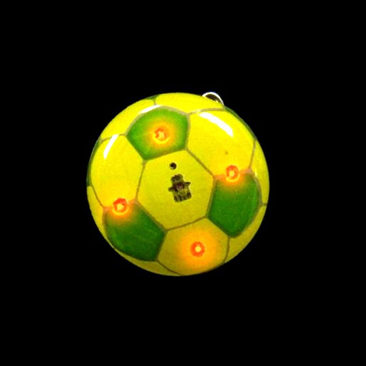 Badge/magnet LED football jaune & vert