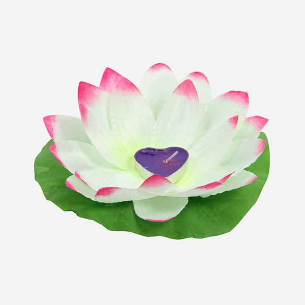Lanterne fleur de lotus flottante blanc 18 cm