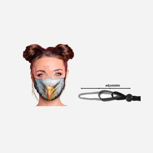 Masque textile lavable avec taille réglable motif aigle