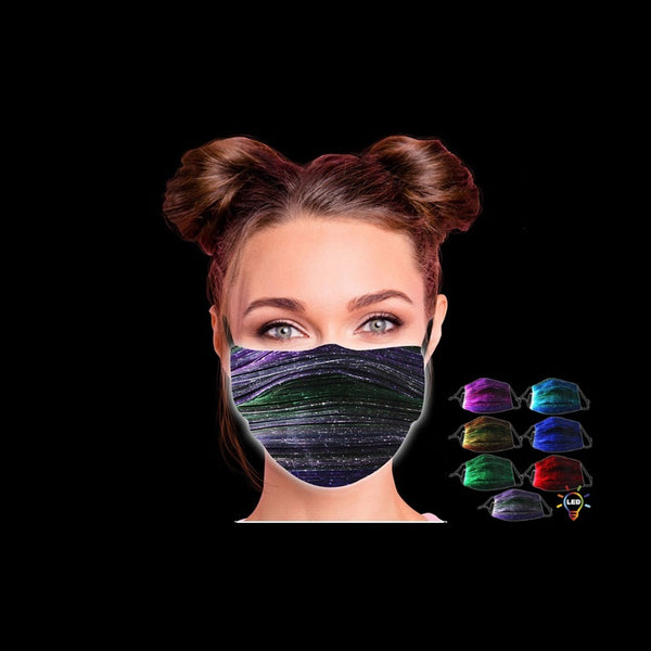 Masque textile lumineux EL LED avec filtre actif