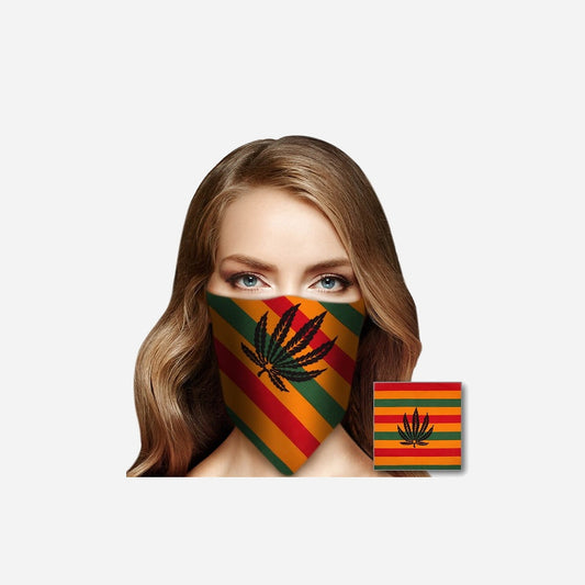 Bandana vert jaune rouge motif cbd
