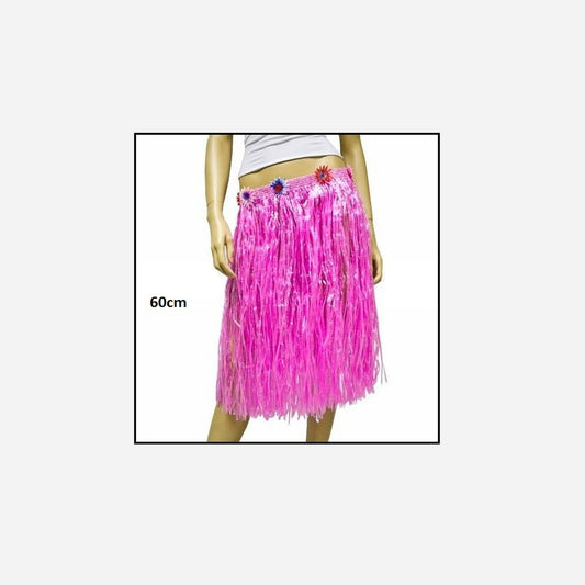 Jupe longue Tahiti rose 60 cm