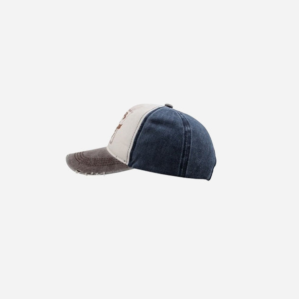 Casquette coton vintage Ancre Maritime Original gris blanc bleu