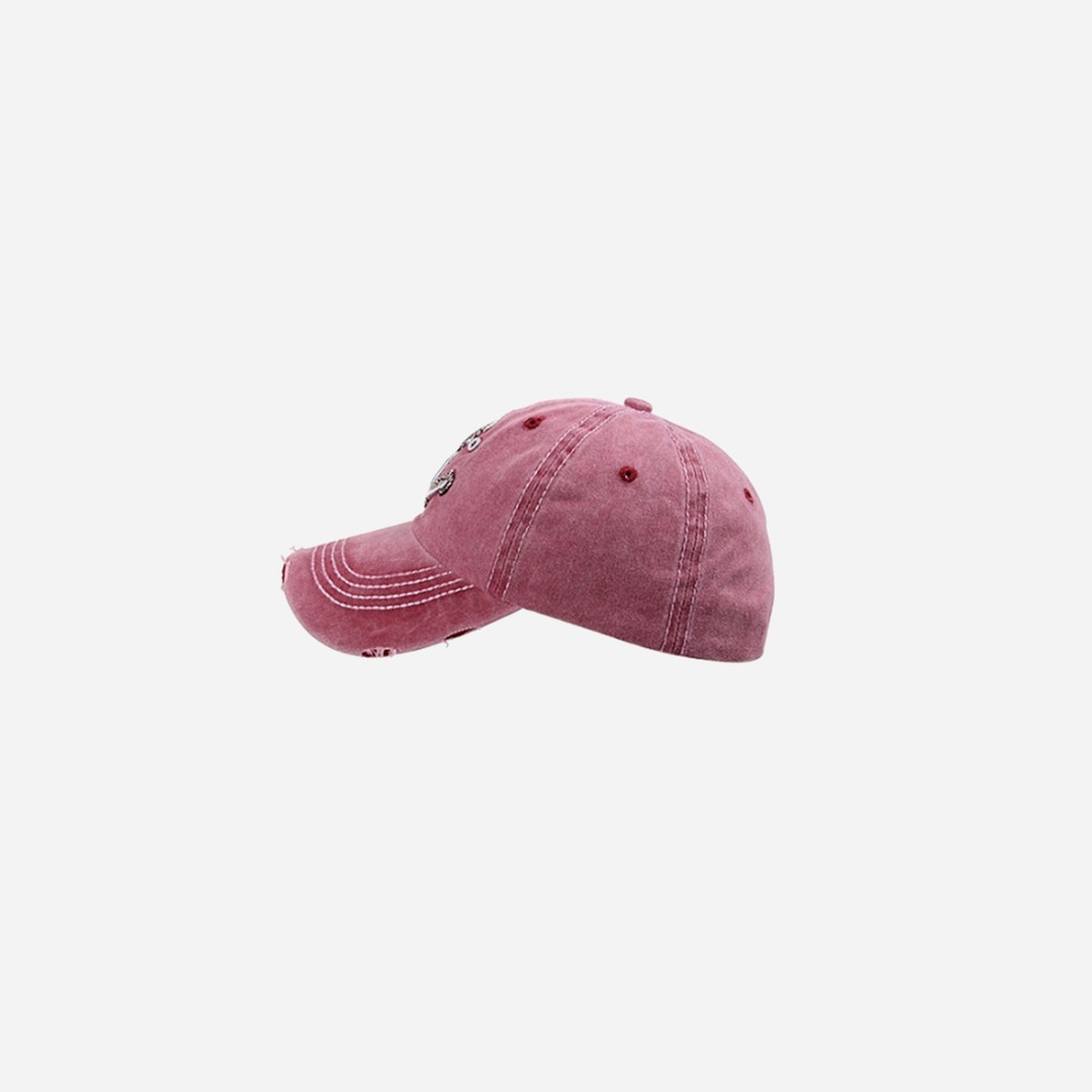 Casquette coton rétro vintage motif Ancre rose