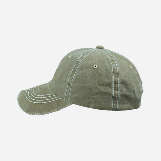Casquette coton rétro vintage unie vert olive