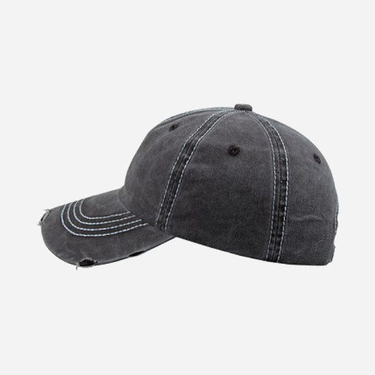 Casquette coton rétro vintage unie noir