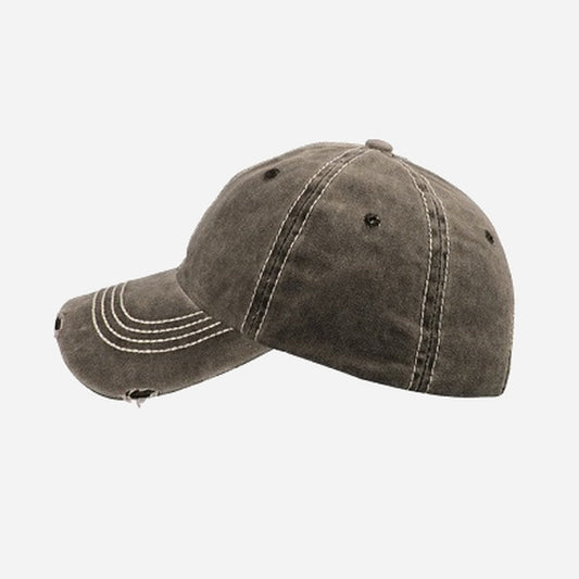 Casquette coton rétro vintage unie brun