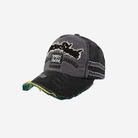 Casquette coton vintage Rock Shark 1969 gris brun fantaisie