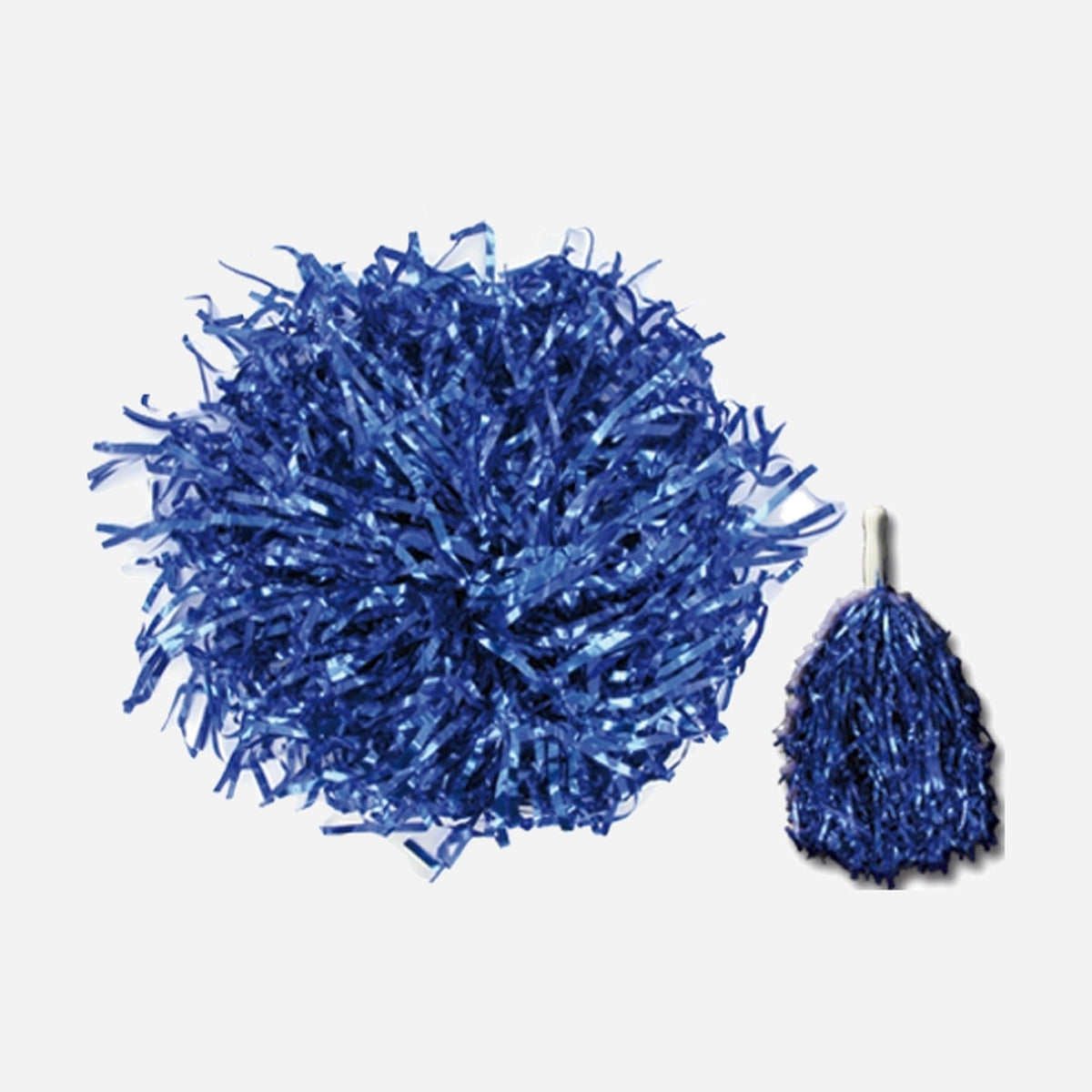 Paire de pompons pom pom girl avec poignée bleu métal