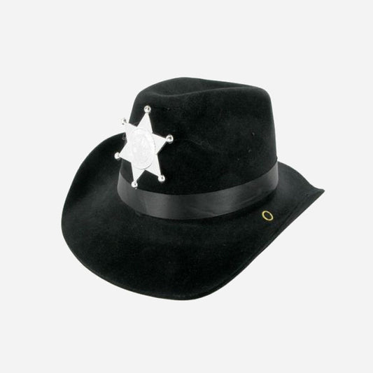 Chapeau cowboy noir avec étoile adulte