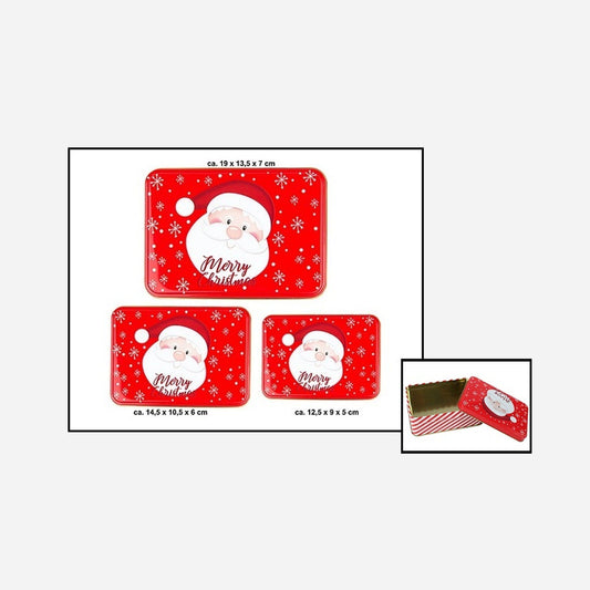 Lot de 3 boîtes métalliques motifs de noël assorti VII