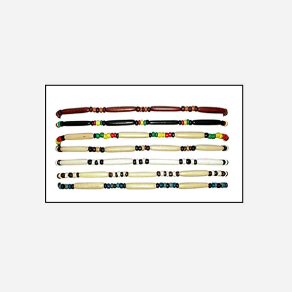 Collier de perles en bois multicolore assorti III 40 cm fantaisie
