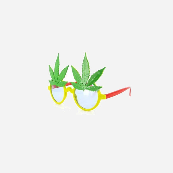 Lunettes gag motif feuilles cbd vert jaune rouge 15 cm