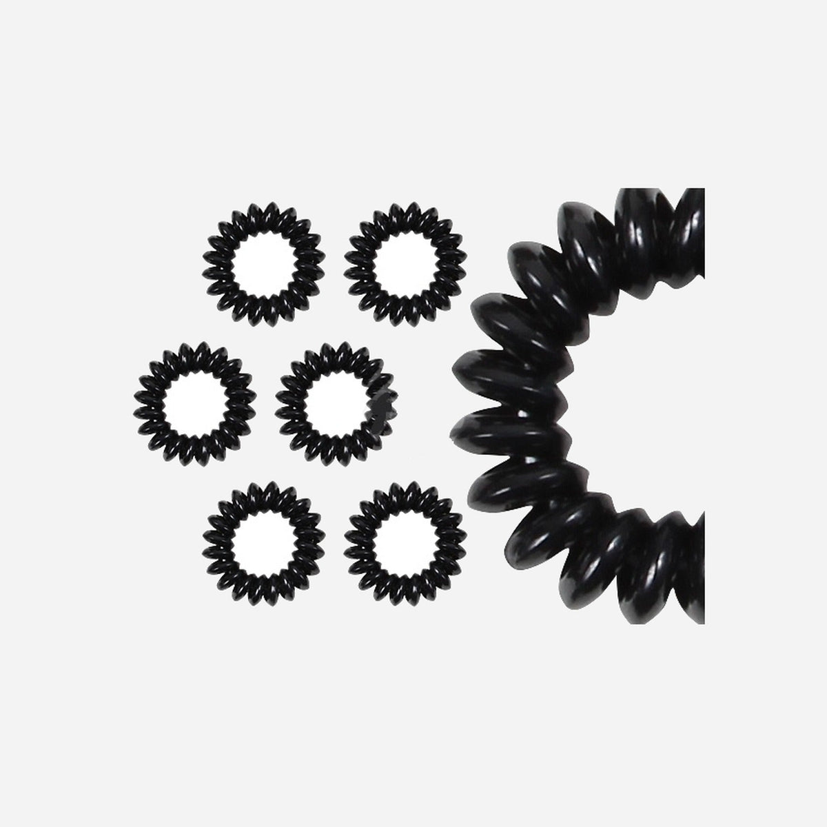 Chouchou ou bracelet spirale élastique noir épais 3 cm