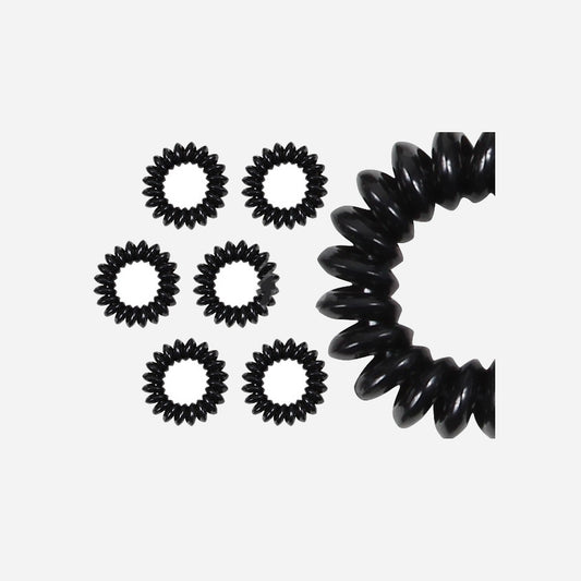 Chouchou ou bracelet spirale élastique noir épais 3 cm