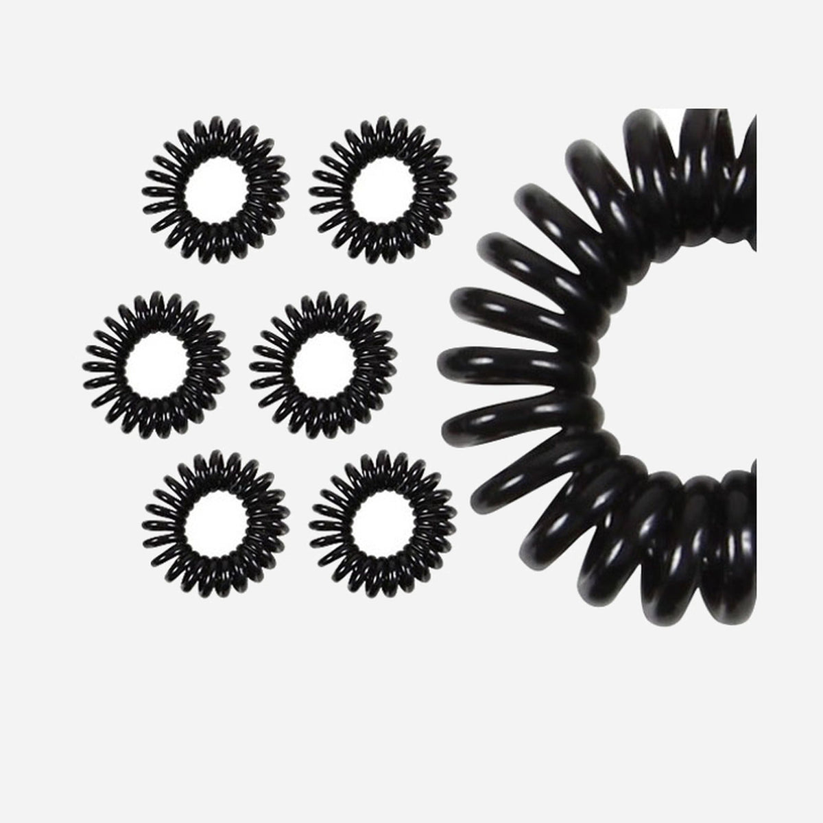 Chouchou ou bracelet spirale élastique noir 3 cm