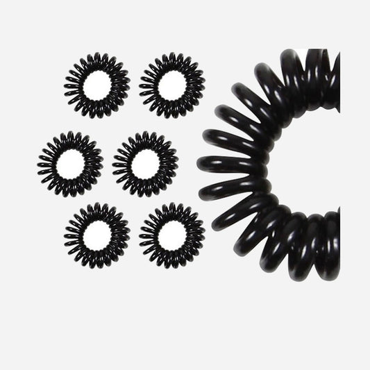 Chouchou ou bracelet spirale élastique noir 3 cm