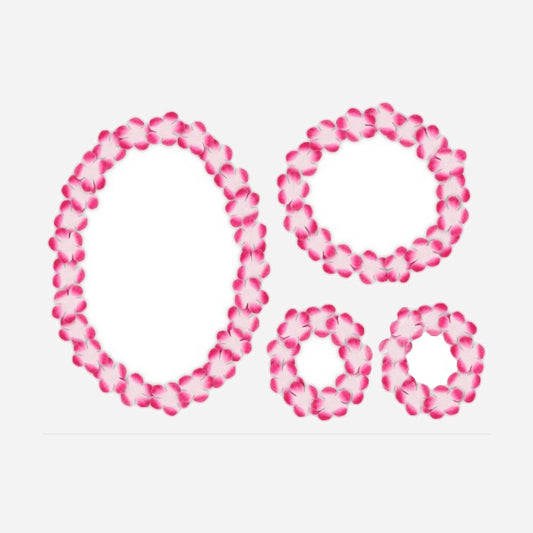 Set Tahiti Hawaï rose blanc 4 pièces
