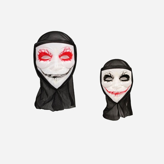 Masque cagoule arlequin d'horreur assorti