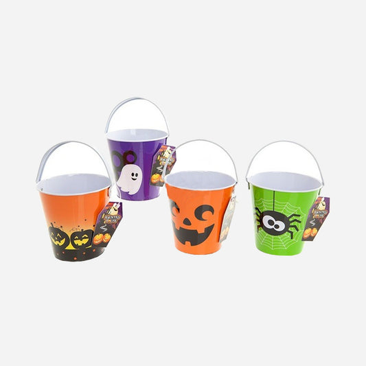 Seau à bonbons en métal assorti 11 cm