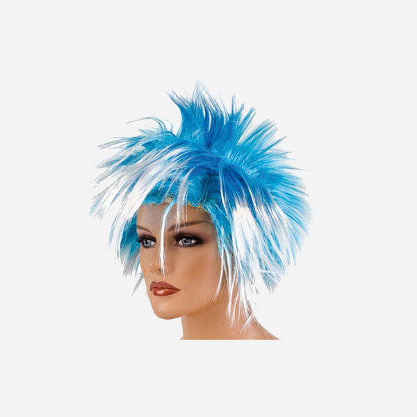 Perruque cheveux ébouriffés bleu