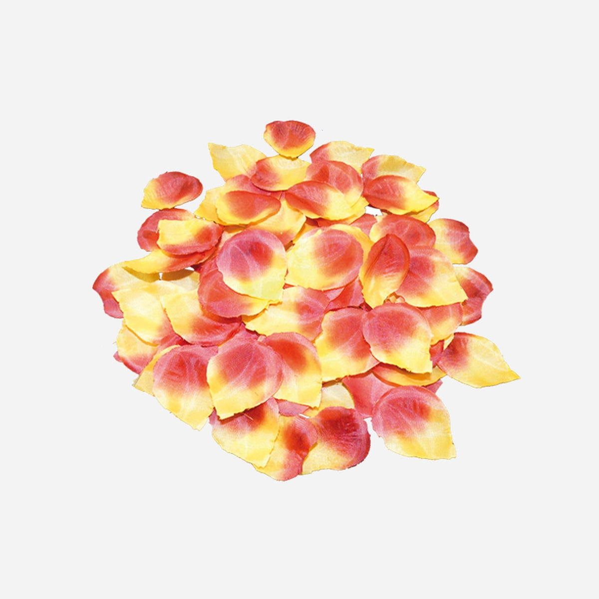 Lot avec 100 pétales de roses jaune & bordeaux