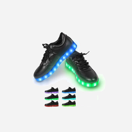Chaussures lumineuses LED noir Taille 41 de déguisement