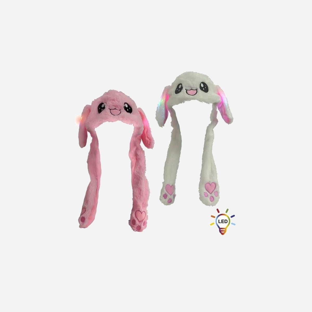 Bonnet lumineux LED's "oreilles qui bougent" Lapin assorti