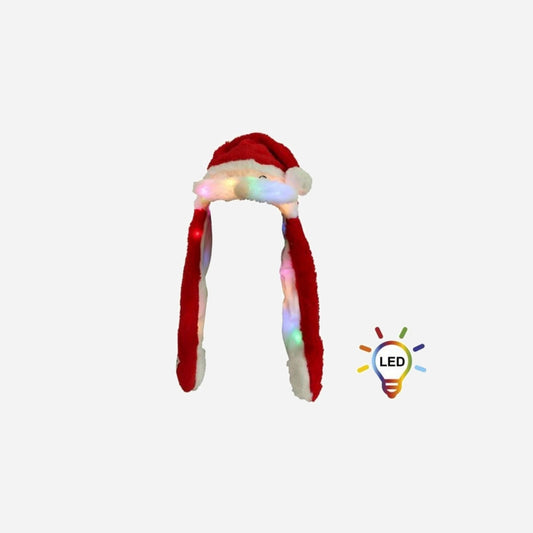 Bonnet lumineux Led's "moustaches qui bougent" Père Noël