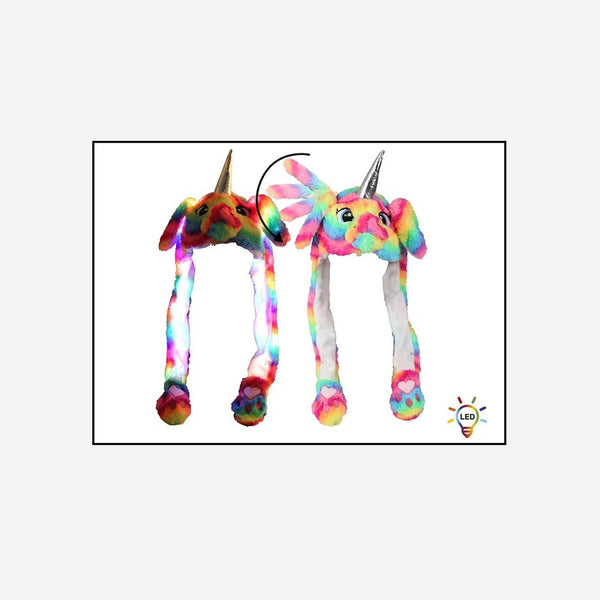 Bonnet lumineux LED's "oreilles qui bougent" Licorne assorti II