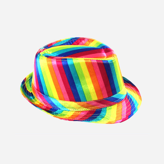 Chapeau trilby brillant arc en ciel