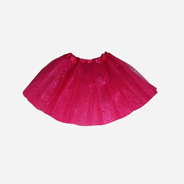 Jupe en tulle tutu fuchsia à paillettes enfant 46 cm