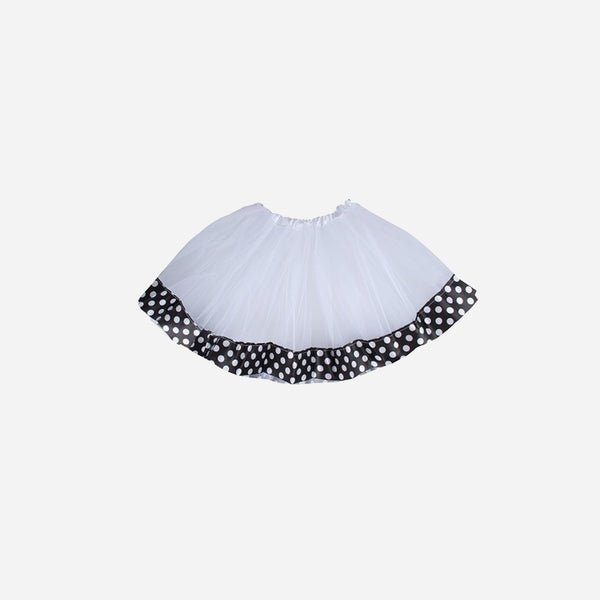 Jupe en tulle tutu blanc avec bandeau noir adulte 60 cm
