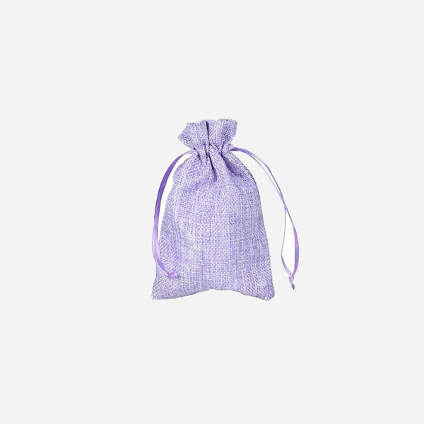 Sac en toile de jute lilas 15x9.5 cm